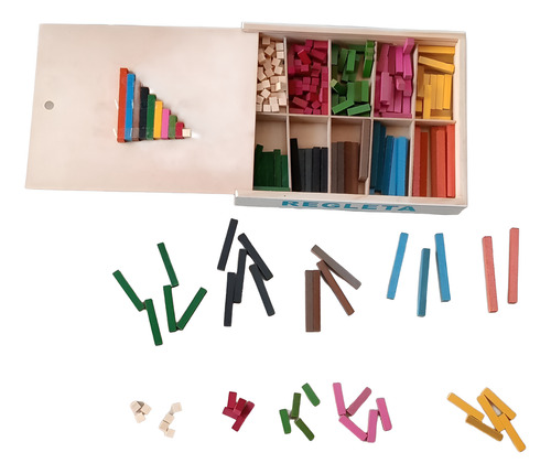 Juegos Regleta De Madera Lisa Estuche Con Tapa C. 291 Pzs