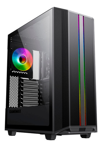 Gabinete Gamer Rgb Gamemax Precision Panel Templado Y Cooler Color Negro