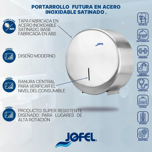 Despachador Papel Higienico Mini Acero Inoxodable Jofel (Usado)