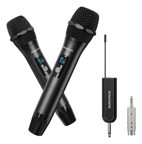 Micrófono Inalámbrico Dual Uhf Recargable Para Karaoke Y Fie