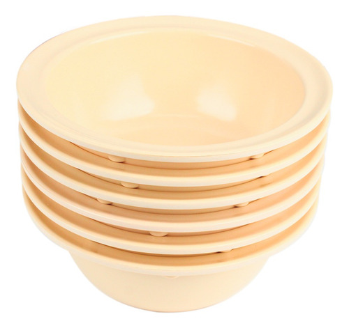 12 Tazones De 100% Melamina Restaurante 500 Ml Vencort Color Beige