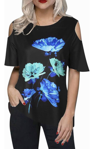 Blusa Sexy De Floral Con Hombros Descubiertos Para Mujer