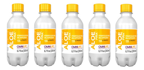 5 Bebidas Refrescantes De Aloe Sabor Piña De 200ml Omnilife (Usado)