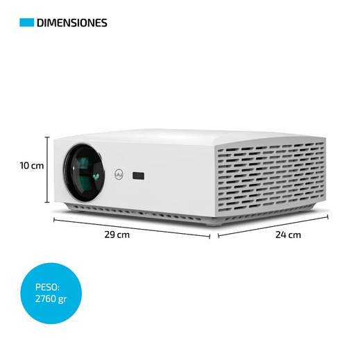 Imagen 2 de 8 de Proyector Portátil 8000 Lumenes 1080p Led Vivibright