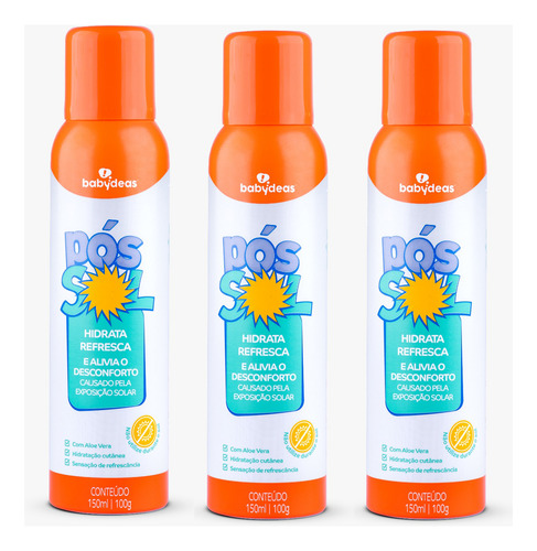 Hidratante Pós Sol Babydeas Infantil E Adulto 150ml Kit 6un