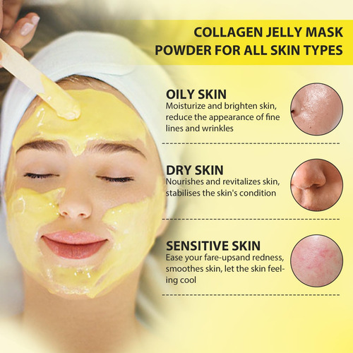 Mascarilla De Gel De Gelatina De Colágeno Para Cara, Paquete