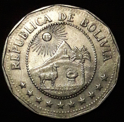 Moneda Bolivia 25 Centavos 1972