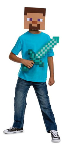 Disguise Espada De Juguete Steve Minecraft Con Mascara Cian