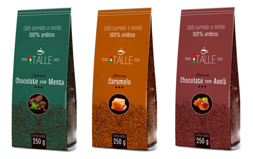Café Italle Aromatizado Chocolate Avelã Caramelo Menta Café