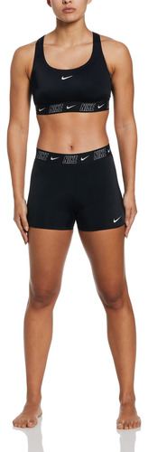 Top Bikini Nike Fusion Logo Tape Negro Mujer