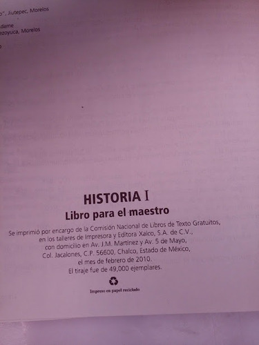 Historia 2do Grado Libro Para El Maestro (Usado)