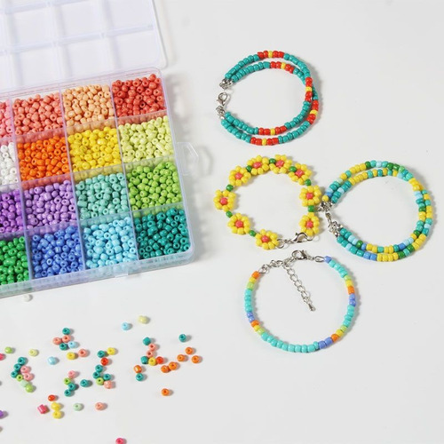 Kit 2000 Miçangas Infantil C/ Silicone - Pulseiras Fáceis
