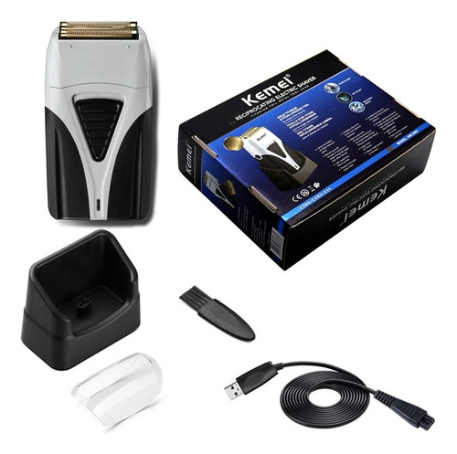 Maquina Afeitadora Shaver Kemei Km-3383 Recargable Lithium Color Gris