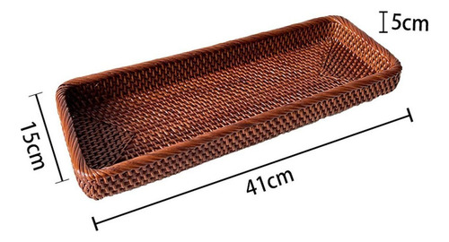 Cesta De Vime Bandeja Decorativa Portátil Rústica Grande