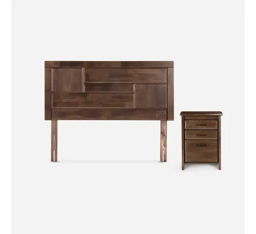 Cama Europea Pratta Full Pata Madera+ Respaldo+velador Dolce