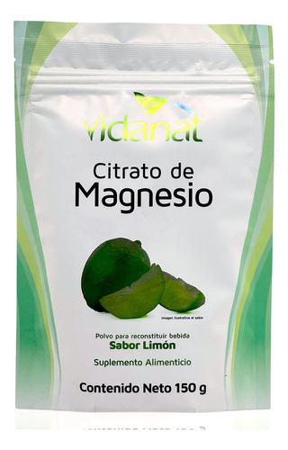 Citrato De Magnesio 150 G Sabor Limón Vidanat.