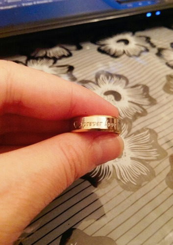 2 Anillos Forever Love De Acero Bañado En Oro 18k