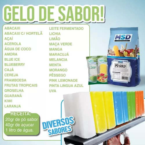 Gelo De Sabor, Pó Profissional P/ Preparo Gelo De Coco 1 Kg