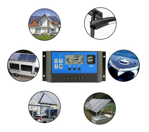 Controlador Regulador De Carga Panel Solar Usb Pwm 60 Amp