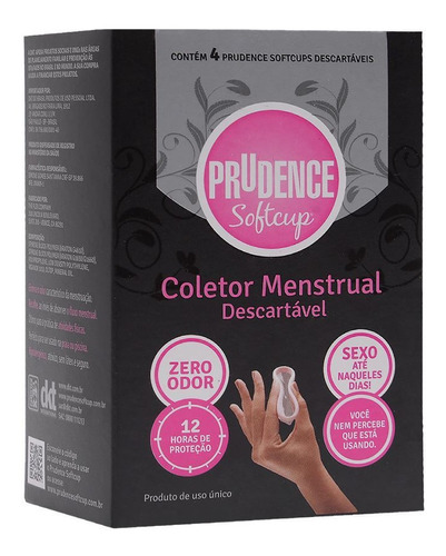 Imagem 1 de 3 de Coletor Menstrual Softcup 04 Unidades Prudence
