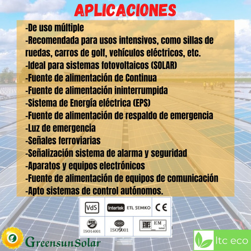 Imagen 3 de 9 de Batería Gel 12v 275ah Ciclo Profundo Solar Paneles
