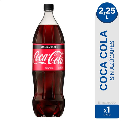 Imagen 1 de 6 de Gaseosa Coca Cola Sin Azucar Dietetica Botella - 01mercado