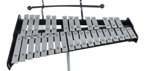 Xilófono Lm Drums M-32tone 32 Tonos , Atril, Pad Y Funda Color Negro Y Plata