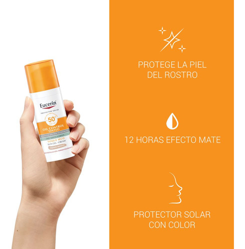 Eucerin Sun Gel Crema Toque Seco Tono Medio Spf50+ De X 50ml