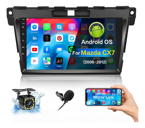 Estéreo Coche Android 12 Para Mazda Cx-7 Carplay Camera 2+32