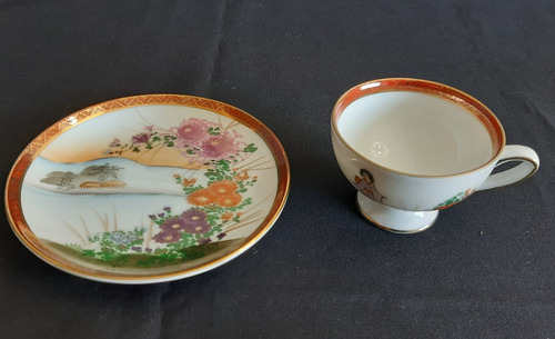Taza Cafe Antigua Porcelana Tsuji - B16 (Usado)