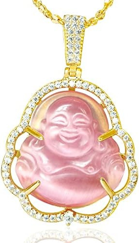 Zenbless Buddha Cubic Zirconia Collar Iced Out Jade Laughi 