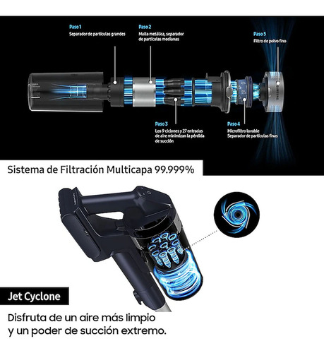 Aspiradora Inalambrica Samsung Jet 60 Cyclone Inverter Gold