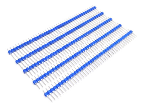 10 Piezas De Tira Header Macho 1x40 Paso 2.54 Mm 40 Pin Azul