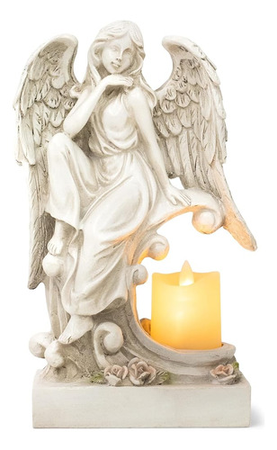 Napco Memorial Angel Vela Sin Llama Led 11 X 7 Figura De Due