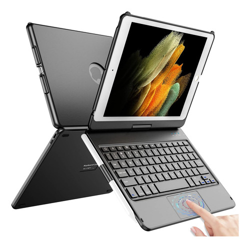Capa De Teclado Tqq / Para iPad 10.2 / 360° /preta