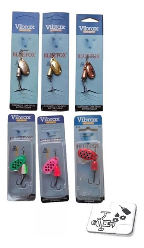 6  Señuelos Cuchara Pesca Spinners N2 / 6gr 