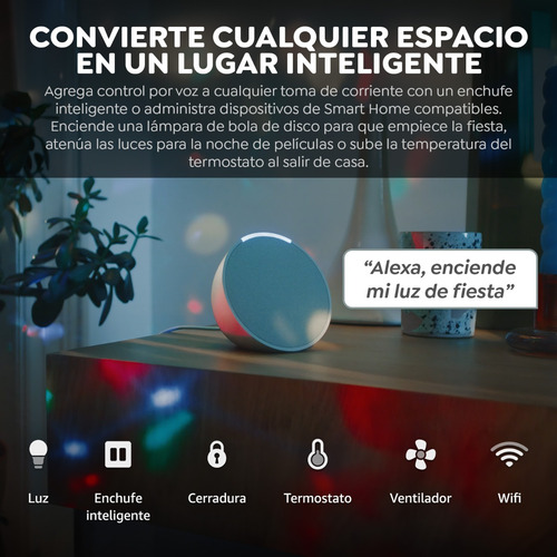 Amazon Echo Pop con asistente virtual Alexa color glacier white