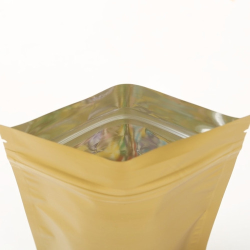 1,000 Bolsa Dorada Cierre Stand Up Pouch Alimentos 110gr