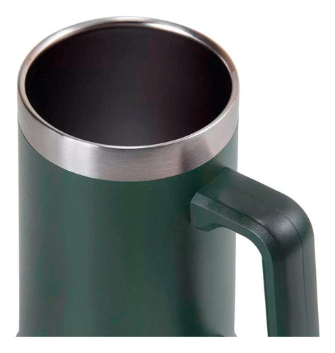 Caneca Térmica Inox De Cerveja Chopp À Vácuo 709ml C/ Alça Cor Verde