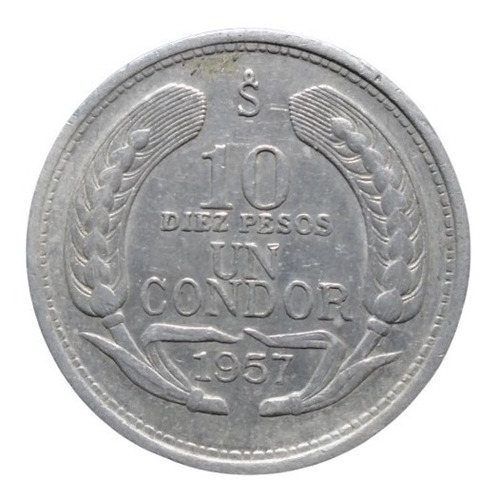 Chile 10 Pesos / 1 Cóndor 1957  2ts#6
