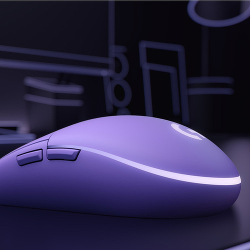 Mouse gamer de juego Logitech G Series Lightsync G203 lila