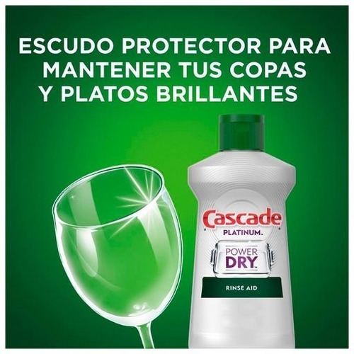 Imagen 3 de 8 de Cascade Platinum Abrillantador Lavavajilla 250ml 80 Lavados