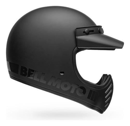 Casco Moto Bell Moto-3 Integral Sin Visor Fibra De Vidrio Negro Classic Matte/gloss Blackout Xl