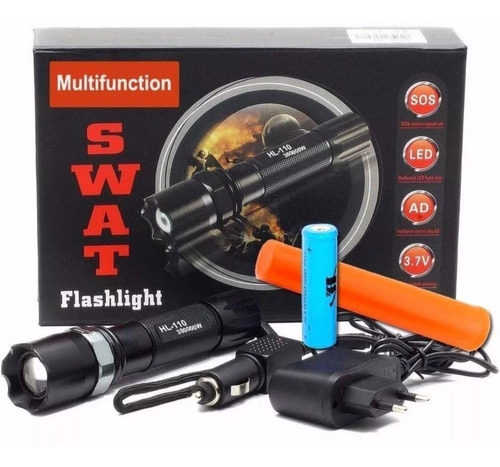 Lanterna Multifunction Led Swat Flashlight Com 88.000w