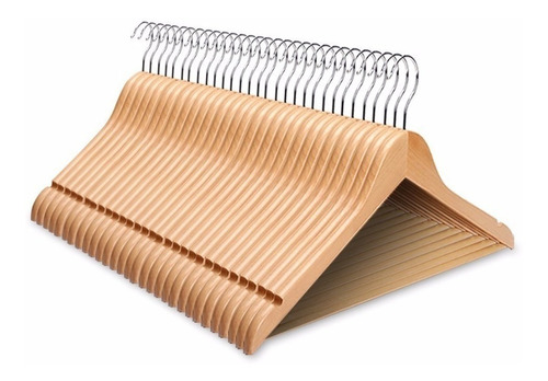 Imagen 8 de 8 de Perchas De Madera Lustrada Exahome Elegante Pack 48 Unidades