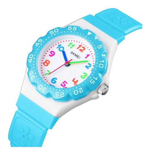 Reloj Mujer Chicos Skmei 1483 Analógico Color Impacto Online Fondo Lightblue Lbu