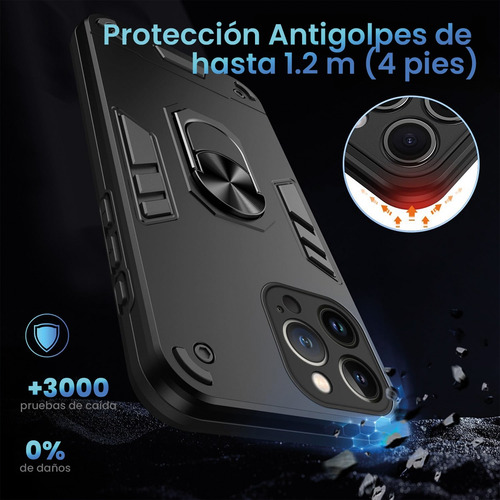 Funda Para Samsung Galaxy Antigolpes Con Anillo Magnético Negro Samsung S24 Fe