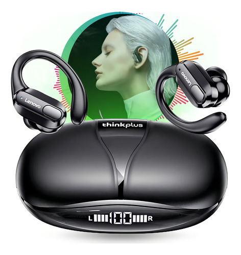 Fone De Ouvido Clip-ear Sem Fio Lenovo Thinkplus Xt80 Preto