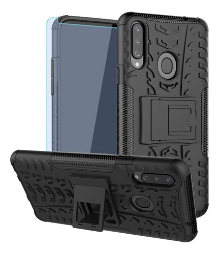 Funda Para Galaxy A20s Sktgslamy Tough Rugged Kickstand Negr