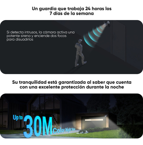 Ezviz Cámara De Seguridad Tipo Bala 3mp 2k H32k-128 + Microsd De 128gb Detección Humana Alertas De Voz Personalizables Con Luz Parpadeante Cs-h3-2k Colores En Oscuridad Ideal Para Exteriores